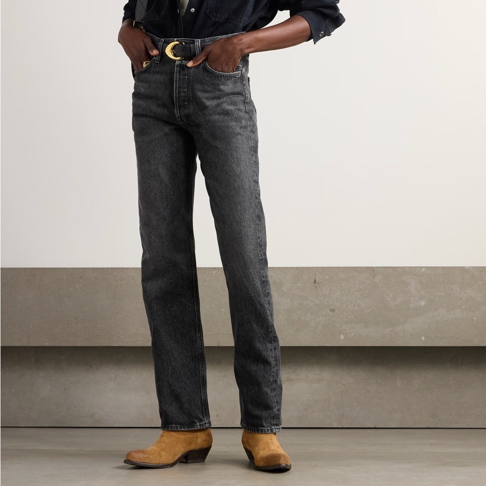 AGOLDE Kelly Black Straight Leg High Waist Classic Designer Denim Jeans 29 - Picture 9 of 10